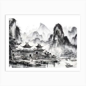 Chinese Village 2 Art Print