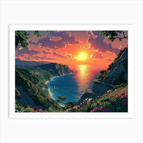 Sunset Over The Ocean 2 Art Print