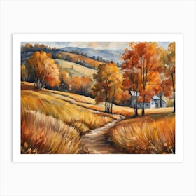 Autumn Landscape Painting (61) Art Print