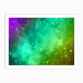 Purple Aqua Green Galaxy Space Background Art Print