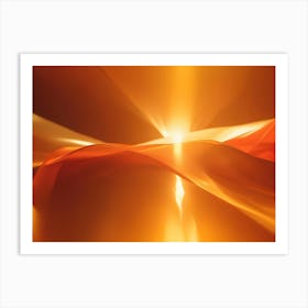 Abstract Image Of A Smooth, Flowing, Orange Surface, Resembling A Fabric Or A Natural Landscape Art Print