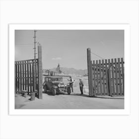 Butte, Montana, Anaconda Copper Mining Company, Guards At The Gate Of A Copper Mine By Russell Lee Art Print