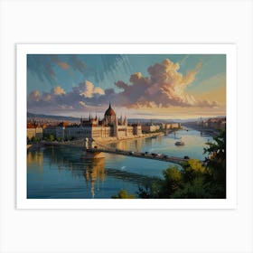 Budapest At Sunset art Art Print