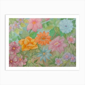 Watercolor Of Flowers Art Print