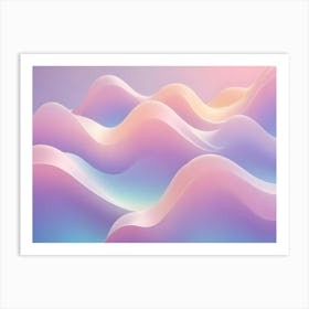 Abstract Image Of A Smooth, Undulating, Pastel Landscape With Soft, Rounded Hills Art Print