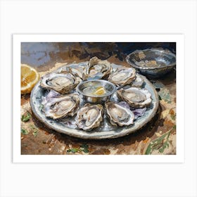 Echoes Of The Sea An Oyster Platter Feast Still Life Painting Art Print