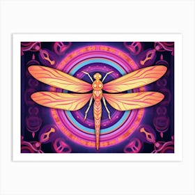 Dragonfly Roseeate Skimmer Bright Colours 1 Art Print