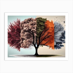 Four Seasons Tree Art Print
