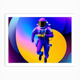 Astronaut under the space with beautiful background Art Print