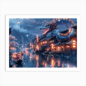 Chinese Dragon In The Water Art Print