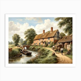 Village By The Water 4 Art Print