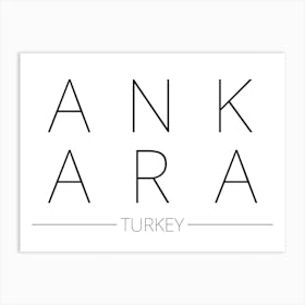 Ankara Turkey Typography City Country Word Art Print