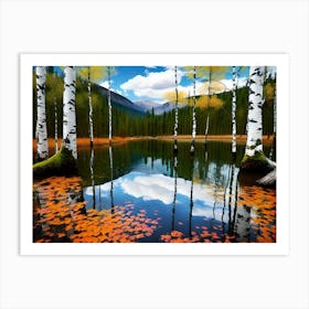 Birch Trees In Autumn 28 Art Print