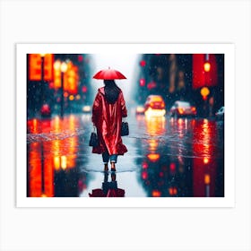 Rain in the city Art Print