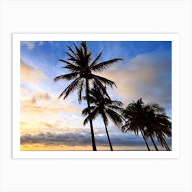 Sunset And Palm Trees At The Fort Lauderdale Beach Art Print