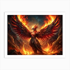 Majestic Firebird With Blazing Wings Art Print