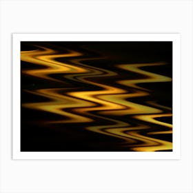 Abstract Wavy Lines in Yellow and Black Art Print