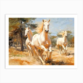 Horses Painting In Andalusia, Spain, Landscape 4 Art Print