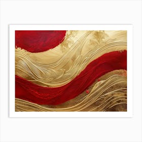 Gold And Red 5 Art Print