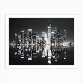 City Skyline At Night Art Print