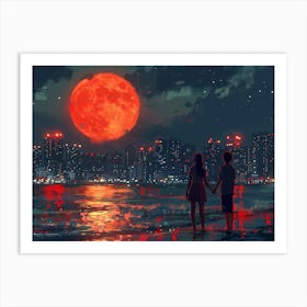 Red Moon In The Sky Art Print