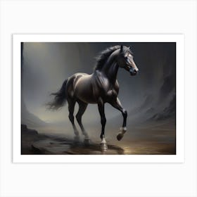 Black Horse 2 Art Print