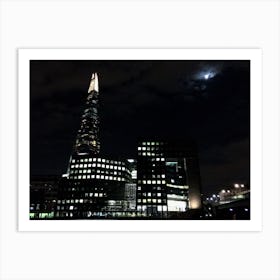 London Shard At Night From the River (UK Series) Art Print