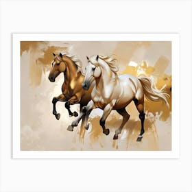 Two Horses Running Art Print