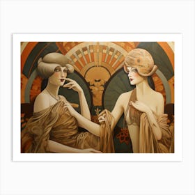 Two Ladies Art Deco 1 Art Print