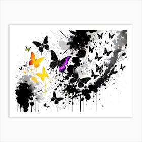 Abstract Butterflies Art Print