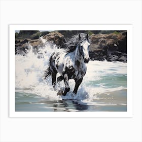 A Horse Oil Painting In El Nido Beaches, Philippines, Landscape 3 Art Print