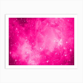 Deep Pink Galaxy Space Background Art Print