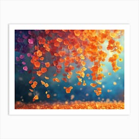 Elegant Colorful with Vibrant Flower Hanging Branches 6 Art Print