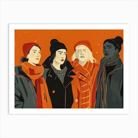 Women In Winter Art Print