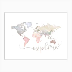 World Map Explore No 250 Art Print
