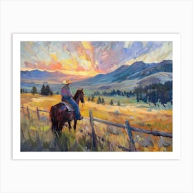 Western Sunset Landscapes Montana 1 Art Print