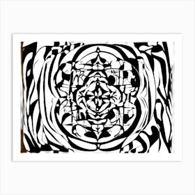 Abstract Black And White Painting 3 Art Print