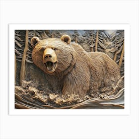 Exquisite 3d Bear Art Print