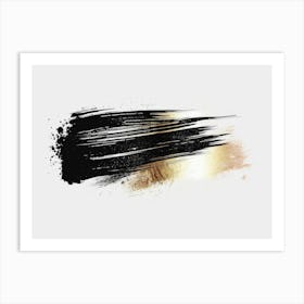 Black And Gold Brush Strokes 30 Art Print