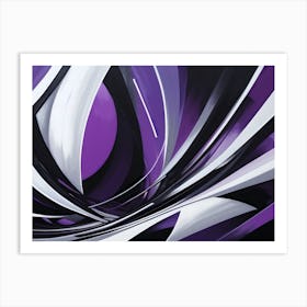 Purple And Black Abstract Painting 6 Art Print