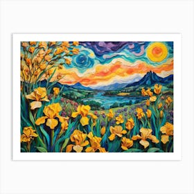 Yellow Irises ala Vincent Art Print