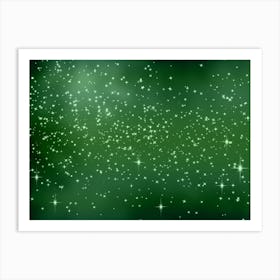 Emerald Tone Shining Star Background Art Print