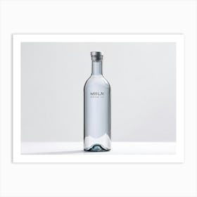 Transparent Glass Bottle Designed With Sleek Simplicity Catching Light At The Edges Minimalistic S Art Print