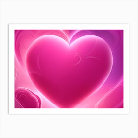 A Glowing Pink Heart Vibrant Horizontal Composition 71 Art Print
