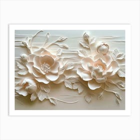 3D Papier Mache Flowers Art Print