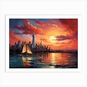 Sunset In Toronto Art Print