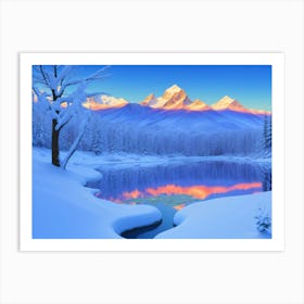 Snowy Mountains Art Print