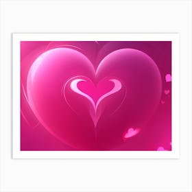 A Glowing Pink Heart Vibrant Horizontal Composition 32 Art Print