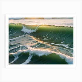 Powerful Ocean Waves With Whitecaps Crash Towards The Viewer Art Print