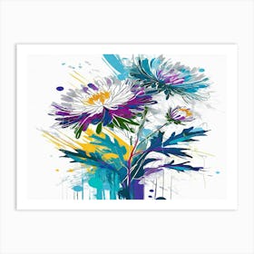 Abstract Flowers Art Print